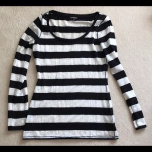 Express Black & White Top - Med